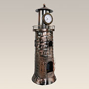 Geschenkidee · Flaschenhalter Leuchtturm mit Uhr Nr. 18706