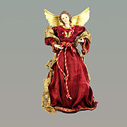 Gloriaengel mit rotem Stoffkleid 35 cm