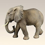 Großer Elefant mit Decke 32 cm aus Polyresin