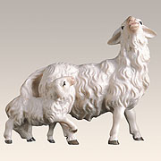 Krippenfigur · Schaf mit Lamm hinten Nr. 700135-12