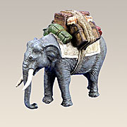Krippenfigur · Großer Elefant mit Gepäck Nr. 15355