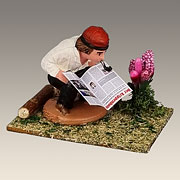 Caganer mit Zeitung 7 cm