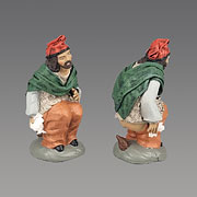 Vergrößern Caganer mit Mütze und grünem Umhang 12 cm