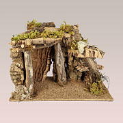 Kleiner Krippenstall aus Kork, Holz und Moos