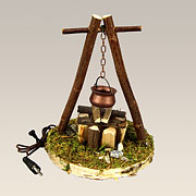 Vergrößern Lagerfeuer Zweibein waagerecht 9 cm ⌀ 12,5 cm hoch