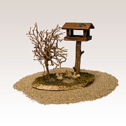 Krippenzubehör · Vogelhaus mit Baum Nr. 0122