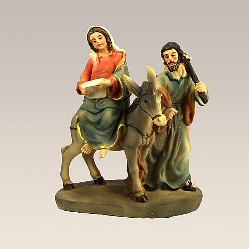 Krippenfiguren Herbergssuche Heilige Familie auf der Flucht Größe ca.9,5 cm 