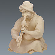 Krippenfiguren · Hirte sitzend mit Flöte Nr. 900033NAT-12