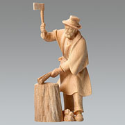 Vergrößern Holzhacker mit Holzklotz