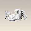 Schafbock mit Schaf und Lamm 15 cm