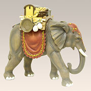 Elefant mit Gepäck für Figuren bis 13 cm, Höhe 15 cm