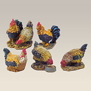 Hühnergruppe 5-tlg. für Figuren 11-13 cm Höhe 3,9 cm