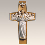 Krippenzubehör · Kreuz „Der gute Hirte” 15x8 cm 434500COL WHITE