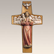 Devotionalien · Kreuz „Der gute Hirte” 20x12 cm 434500COL RED