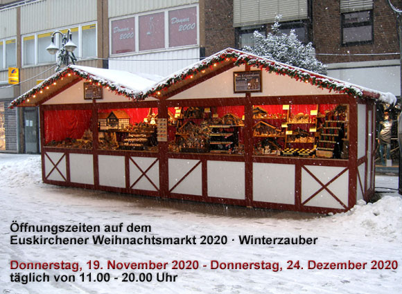 DAS KRIPPENHAUS auf dem Euskirchener Weihnachtsmarkt 2020 Öffnungszeiten auf dem Euskirchener Weihnachtsmarkt 2020